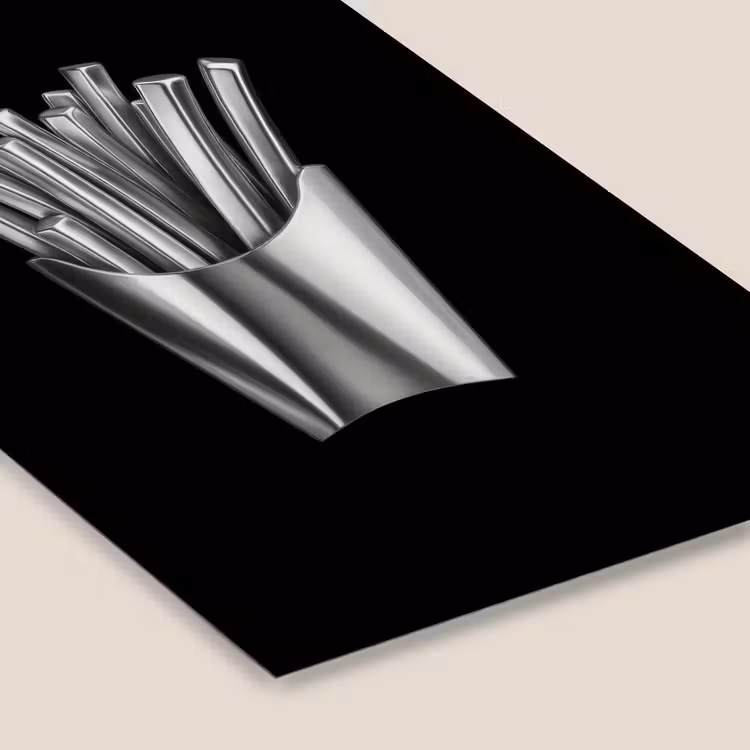 Frietjes - Futuristisch - Zilver fotolijst zwart zonder passe partout klein -zsfeer6