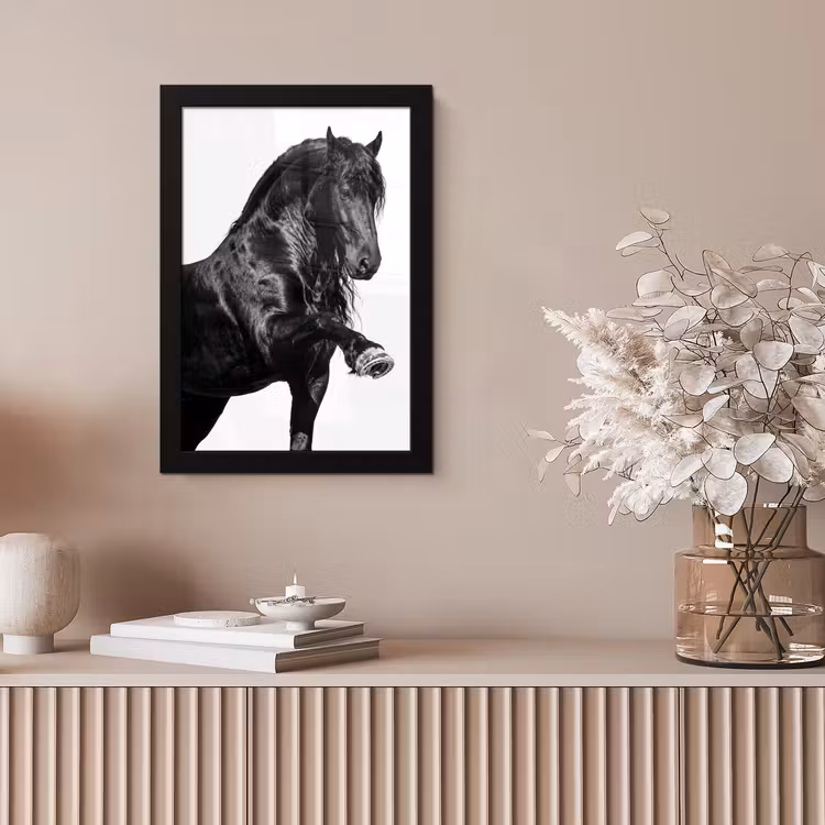 Fries - Hengst - Modern fotolijst zwart zonder passe partout klein -sfeer5