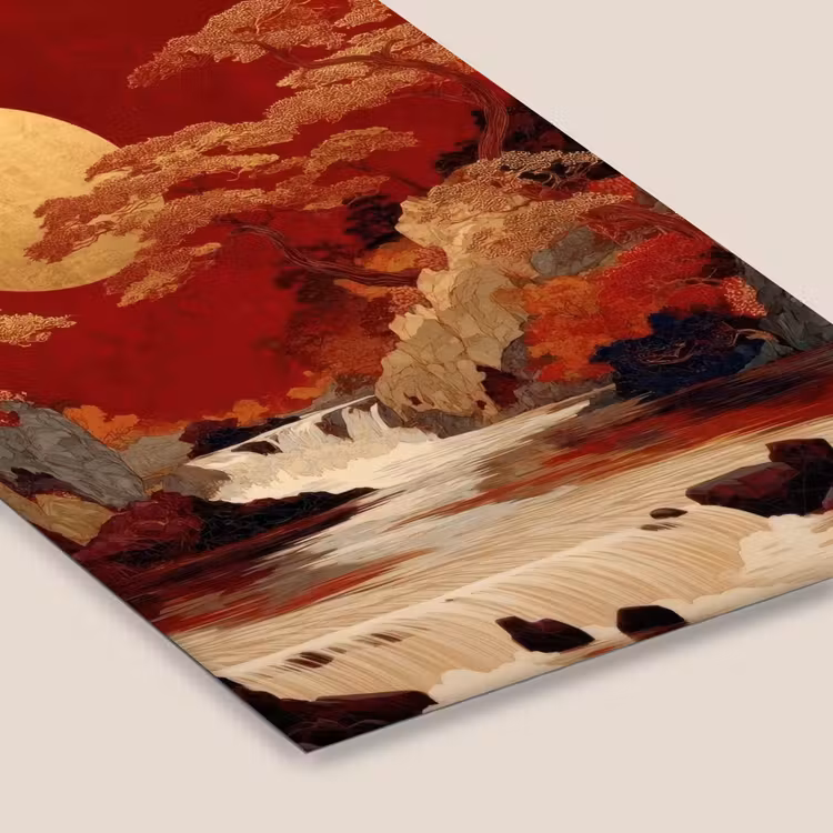 Volle maan - Landschap - Waterval fotolijst zwart zonder passe partout klein -zsfeer6