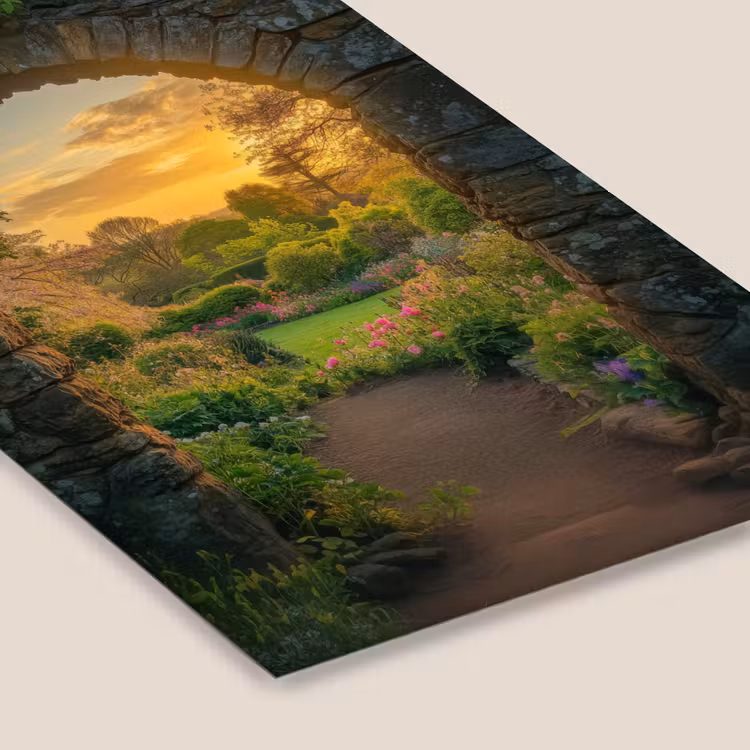 Poort - Planten - Zonsondergang fotolijst zwart zonder passe partout klein -zsfeer6
