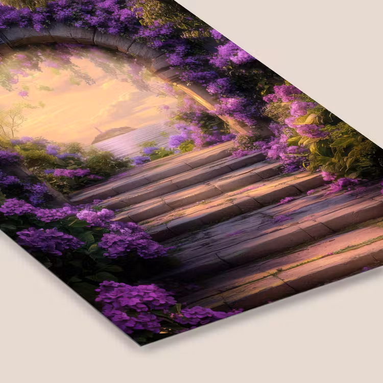 Poort - Paars - Bloemen fotolijst zwart zonder passe partout klein -zsfeer6