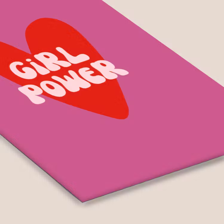 Girl power - Hart - Roze - Rood fotolijst zwart zonder passe partout klein -zsfeer6