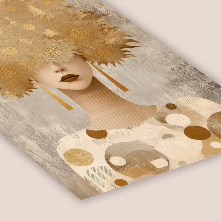 Goud - Portret - Vrouw fotolijst zwart zonder passe partout klein -zsfeer6