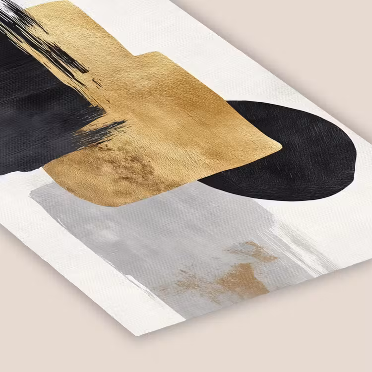 Goud - Rechthoeken - Cirkels - Abstract fotolijst zwart zonder passe partout klein -zsfeer6