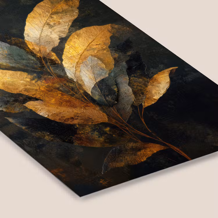 Gouden Bladcompositie – Botanische Luxe fotolijst zwart zonder passe partout klein -zsfeer6