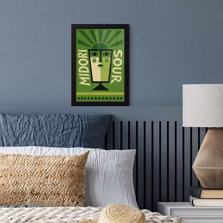 Grafisch - Art - Cocktail - Groen fotolijst zwart zonder passe partout klein -sfeer3