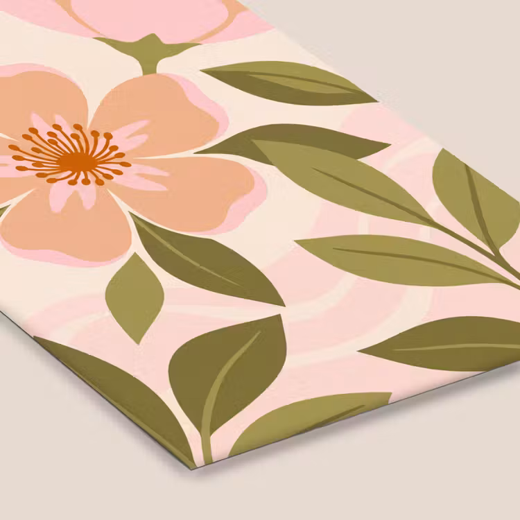 Grafisch - Bloemen - Roze fotolijst zwart zonder passe partout klein -zsfeer6