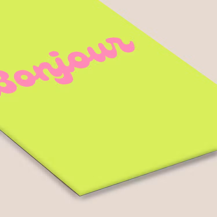 Groen - Roze bonjour - Retro fotolijst zwart zonder passe partout klein -zsfeer6