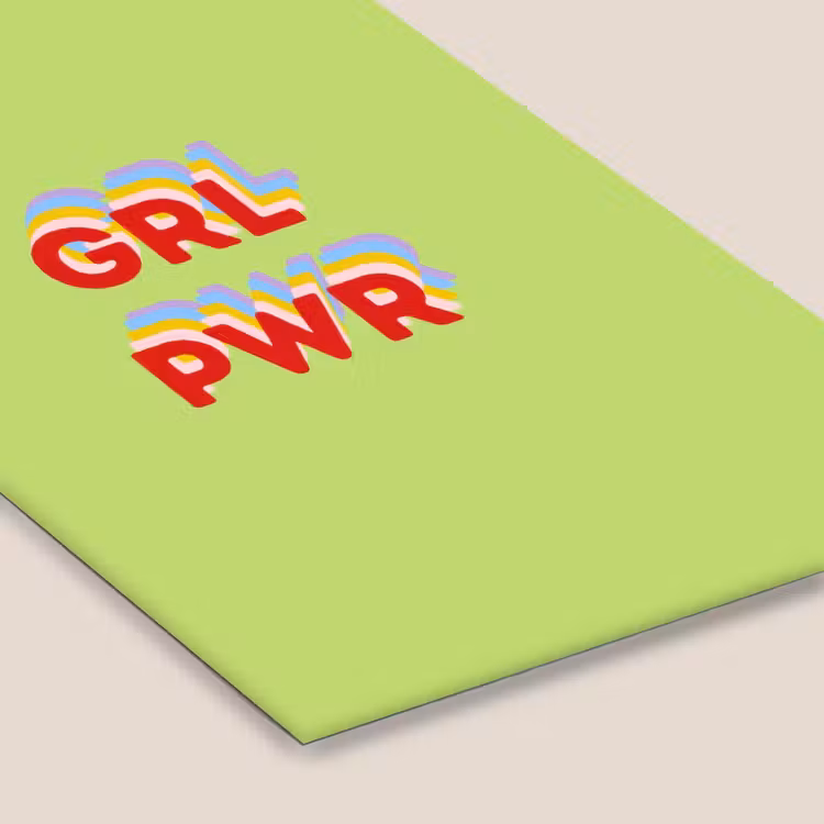 Grl pwr - Groen - Rood - 3D fotolijst zwart zonder passe partout klein -zsfeer6