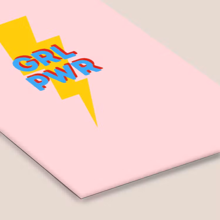 Grl pwr - Bliksem - Roze fotolijst zwart zonder passe partout klein -zsfeer6