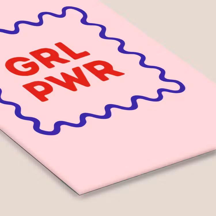 Grl pwr - Roze - Kader fotolijst zwart zonder passe partout klein -zsfeer6