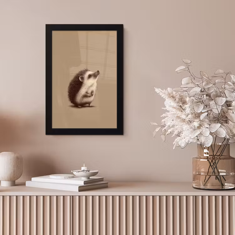 Egel - Snuitje - Bruin - Stekels fotolijst zwart zonder passe partout klein -sfeer5