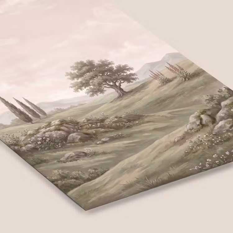 Heuvellandschap - Bomen - Natuur - Groen fotolijst zwart zonder passe partout klein -zsfeer6