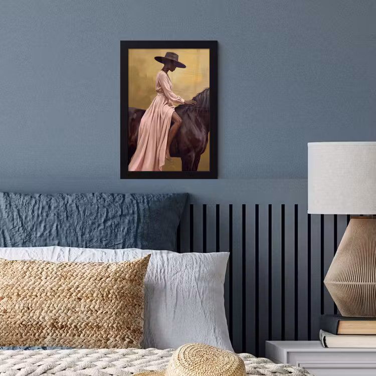 Paard - Klassiek - Oker fotolijst zwart zonder passe partout klein -sfeer3