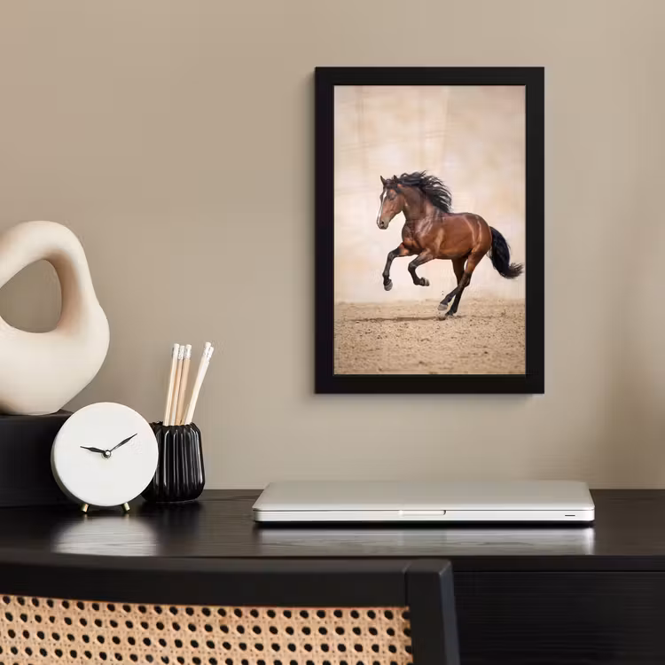 Paard - Galop - Energie fotolijst zwart zonder passe partout klein -sfeer1
