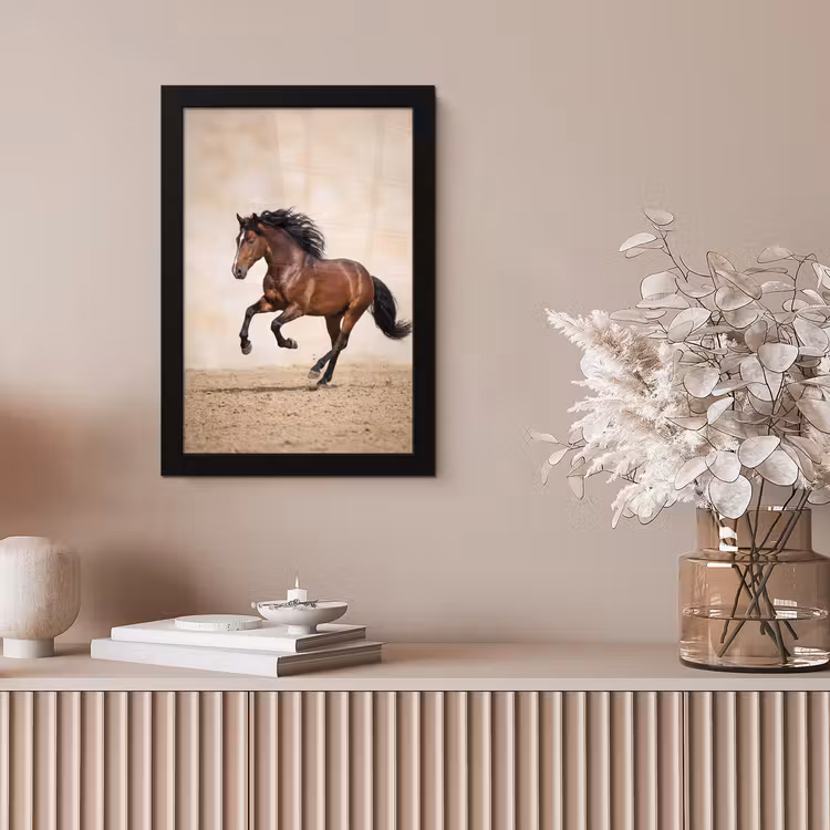 Paard - Galop - Energie fotolijst zwart zonder passe partout klein -sfeer5