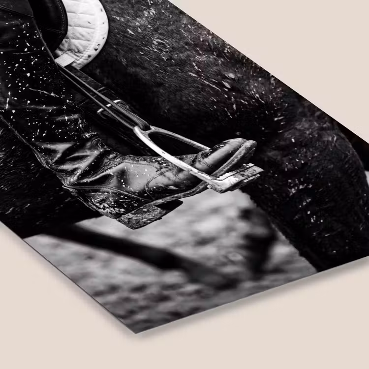 Paard - Sport - Zwart - Wit fotolijst zwart zonder passe partout klein -zsfeer6
