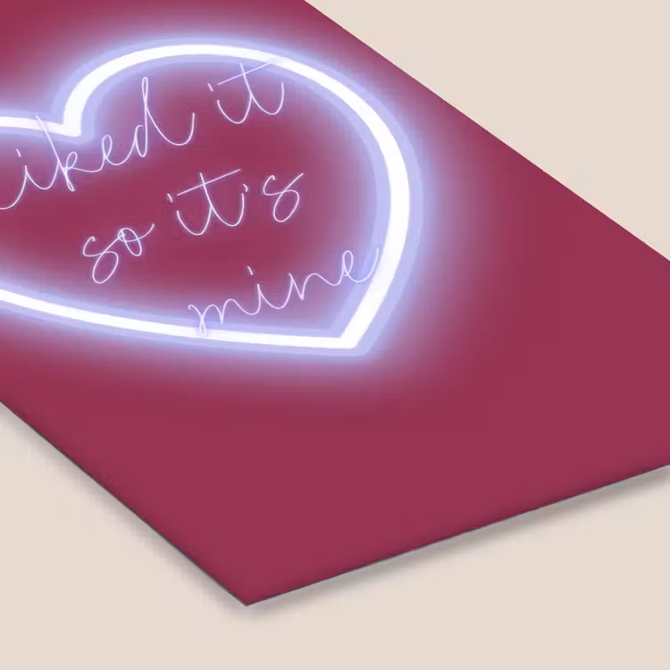 I liked it so it's mine - Neon hart - Roze fotolijst zwart zonder passe partout klein -zsfeer6