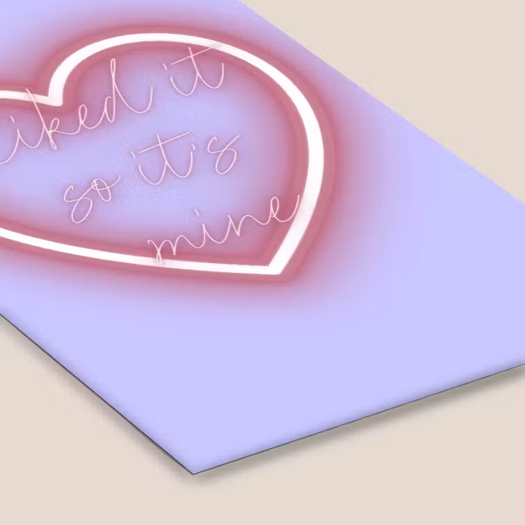 I liked it so it's mine - Neon hart - Paars fotolijst zwart zonder passe partout klein -zsfeer6