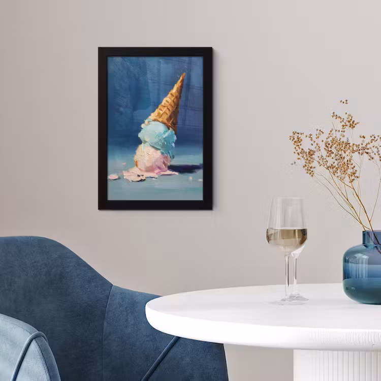Ijshoorn - Bolletjes - Smelt - Roze fotolijst zwart zonder passe partout klein -sfeer4