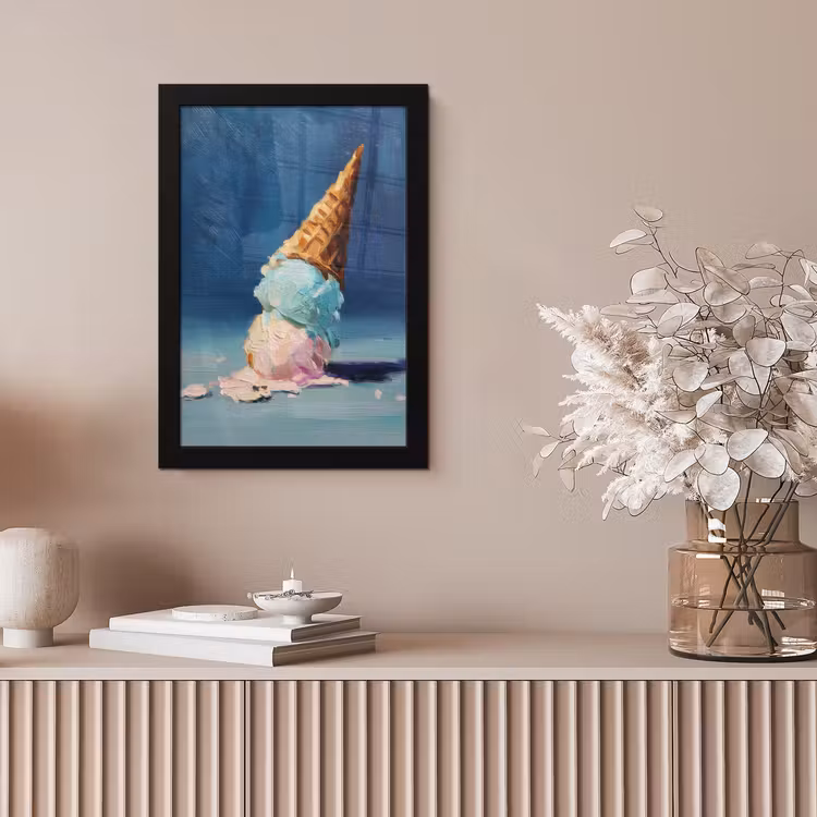 Ijshoorn - Bolletjes - Smelt - Roze fotolijst zwart zonder passe partout klein -sfeer5