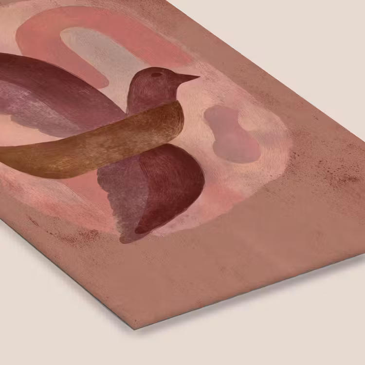 Illustratie - Vogels - Abstract - Roze fotolijst zwart zonder passe partout klein -zsfeer6