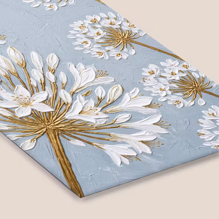 Illustratie - Bloemen - Blauw fotolijst zwart zonder passe partout klein -zsfeer6