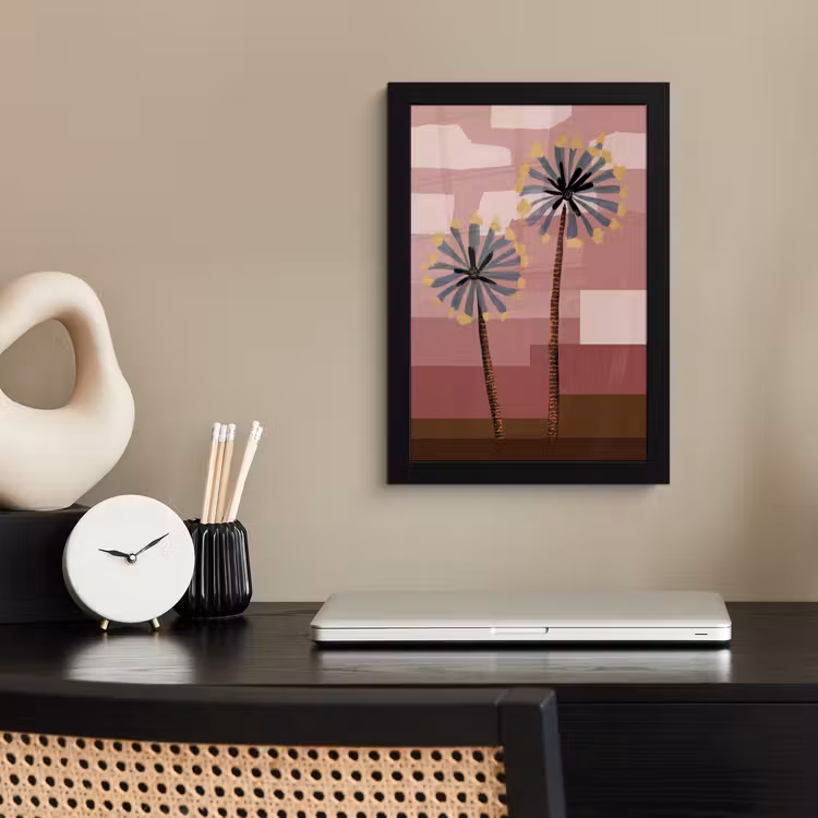 Illustratie - Bloemen - Vlakken - Abstract fotolijst zwart zonder passe partout klein -sfeer1