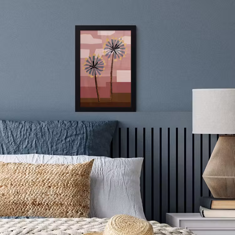 Illustratie - Bloemen - Vlakken - Abstract fotolijst zwart zonder passe partout klein -sfeer3