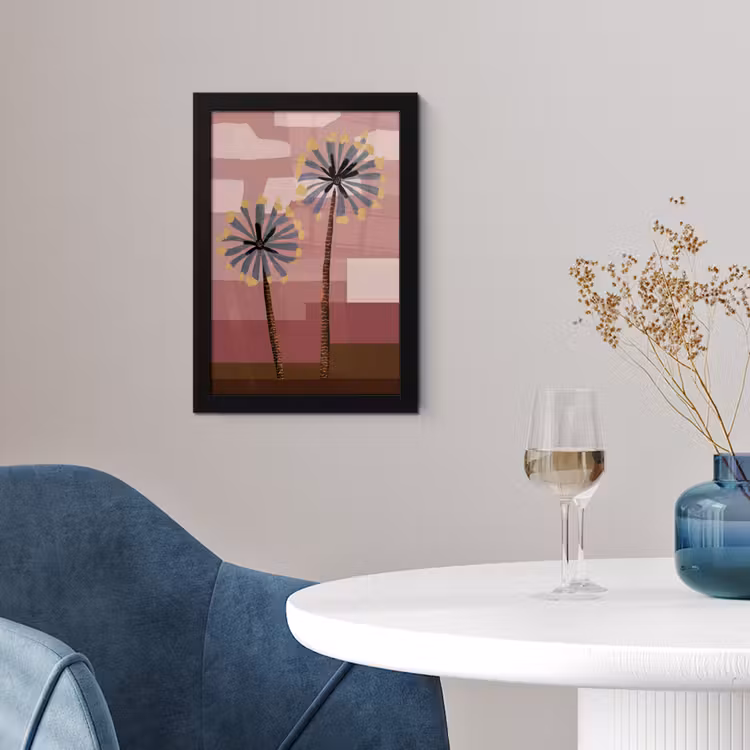 Illustratie - Bloemen - Vlakken - Abstract fotolijst zwart zonder passe partout klein -sfeer4