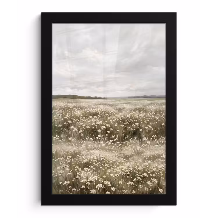 Illustratie - Landschap - Wit fotolijst zwart zonder passe partout klein -3d