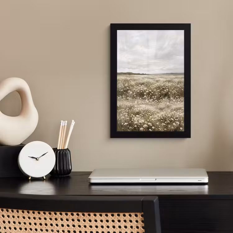 Illustratie - Landschap - Wit fotolijst zwart zonder passe partout klein -sfeer1