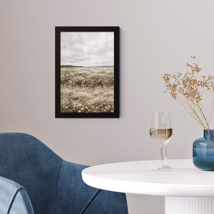 Illustratie - Landschap - Wit fotolijst zwart zonder passe partout klein -sfeer4