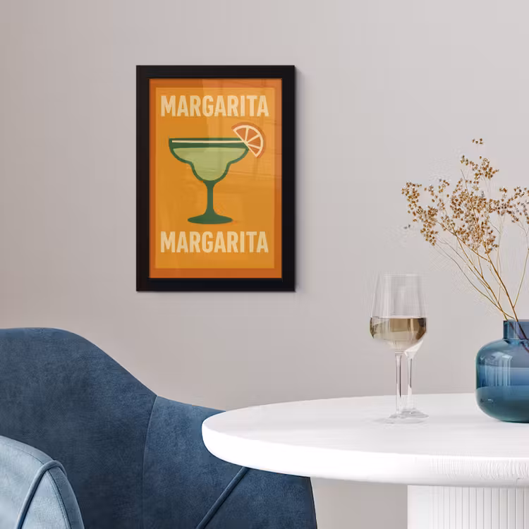 Illustratie - Margarita - Sinaasappelschijf - Oranje fotolijst zwart zonder passe partout klein -sfeer4