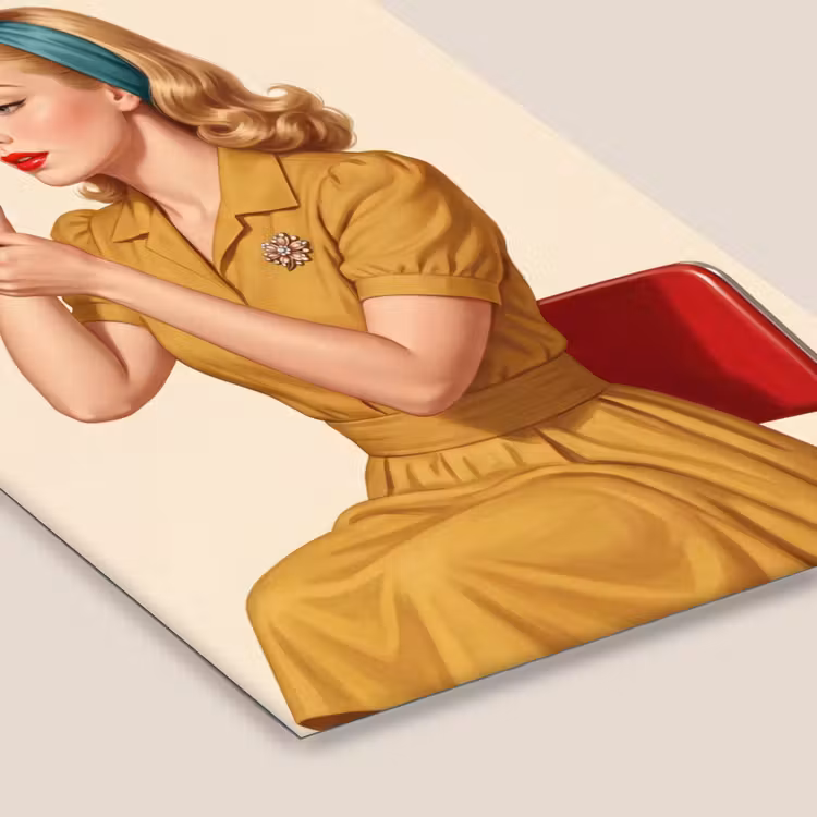 Illustratie - Mascara - Vrouw - Geel fotolijst zwart zonder passe partout klein -zsfeer6