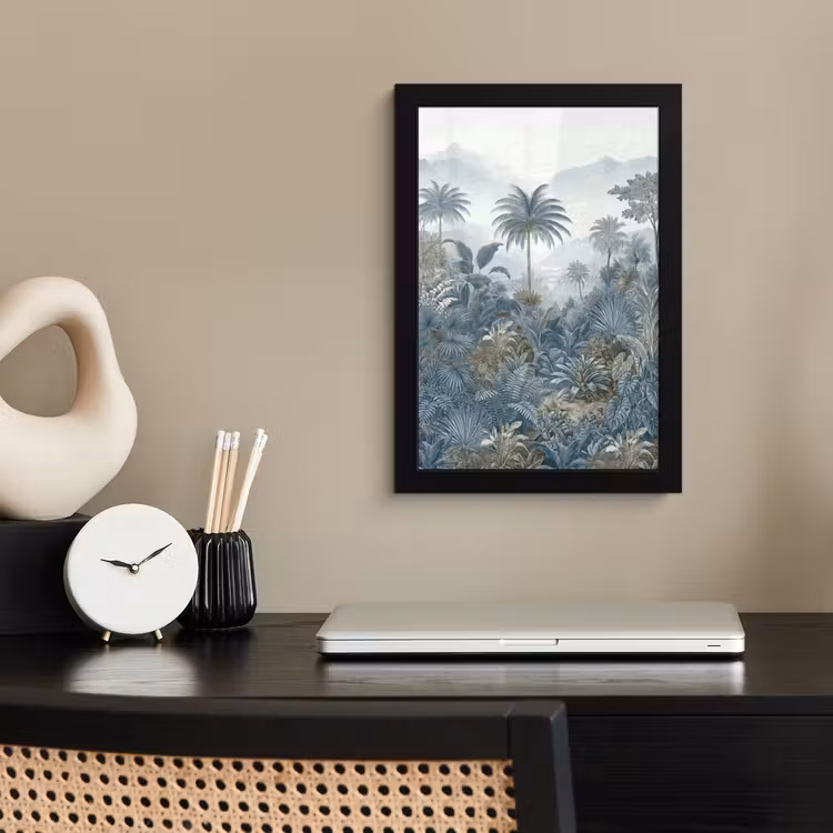Jungle - Landschap - Blauw fotolijst zwart zonder passe partout klein -sfeer1