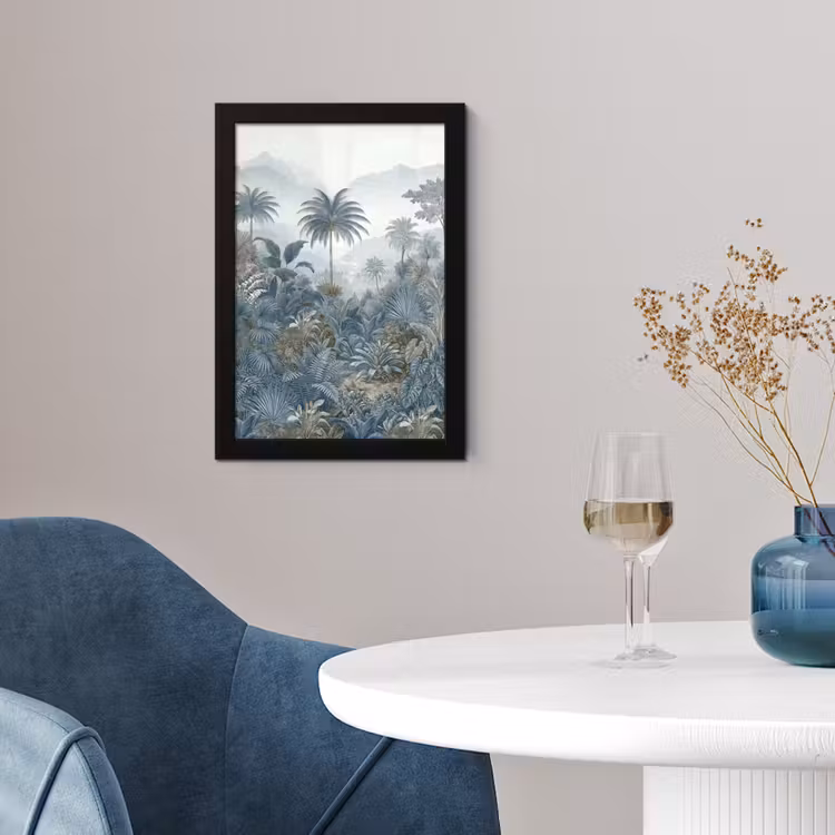 Jungle - Landschap - Blauw fotolijst zwart zonder passe partout klein -sfeer4