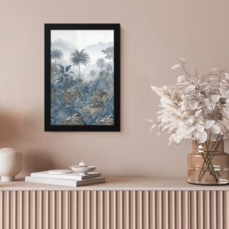 Jungle - Landschap - Blauw fotolijst zwart zonder passe partout klein -sfeer5
