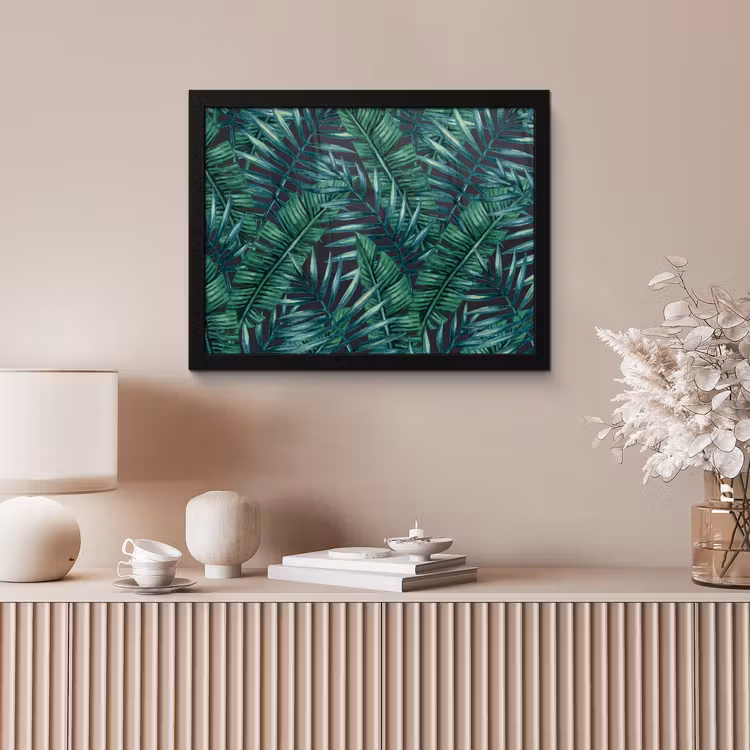 Jungle - Bladeren - Tropical fotolijst zwart zonder passe partout klein -sfeer5