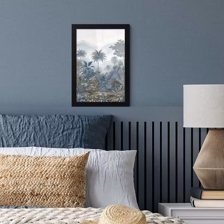 Jungle - Modern - Blauw - Groen fotolijst zwart zonder passe partout klein -sfeer3