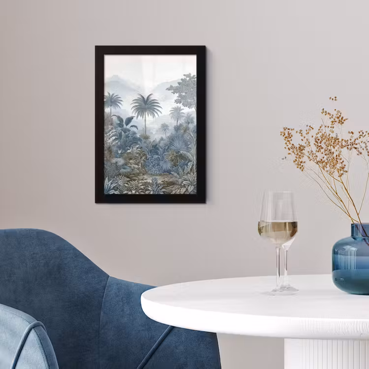 Jungle - Modern - Blauw - Groen fotolijst zwart zonder passe partout klein -sfeer4