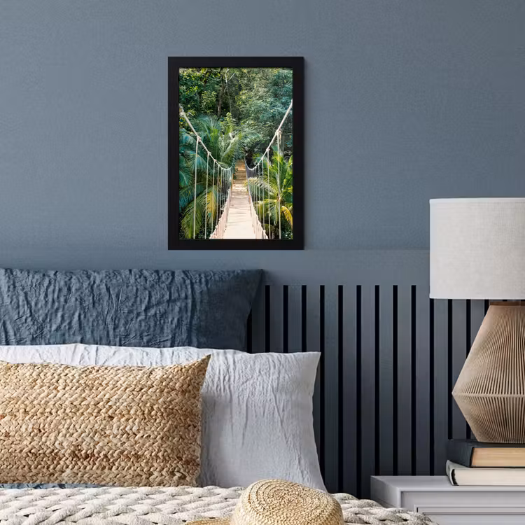 Jungle - Palmboom - Brug - Natuur - Planten fotolijst zwart zonder passe partout klein -sfeer3