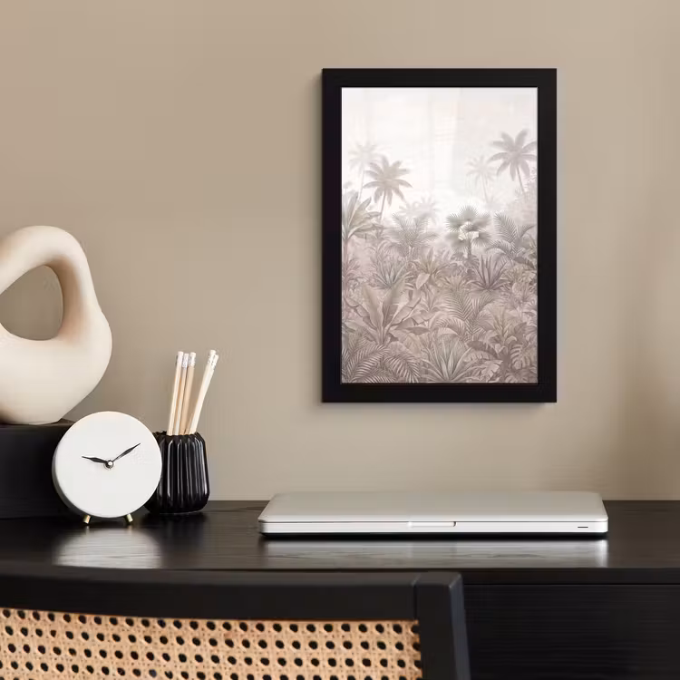 Jungle - Tropisch - Natuur -Vintage - Beige fotolijst zwart zonder passe partout klein -sfeer1