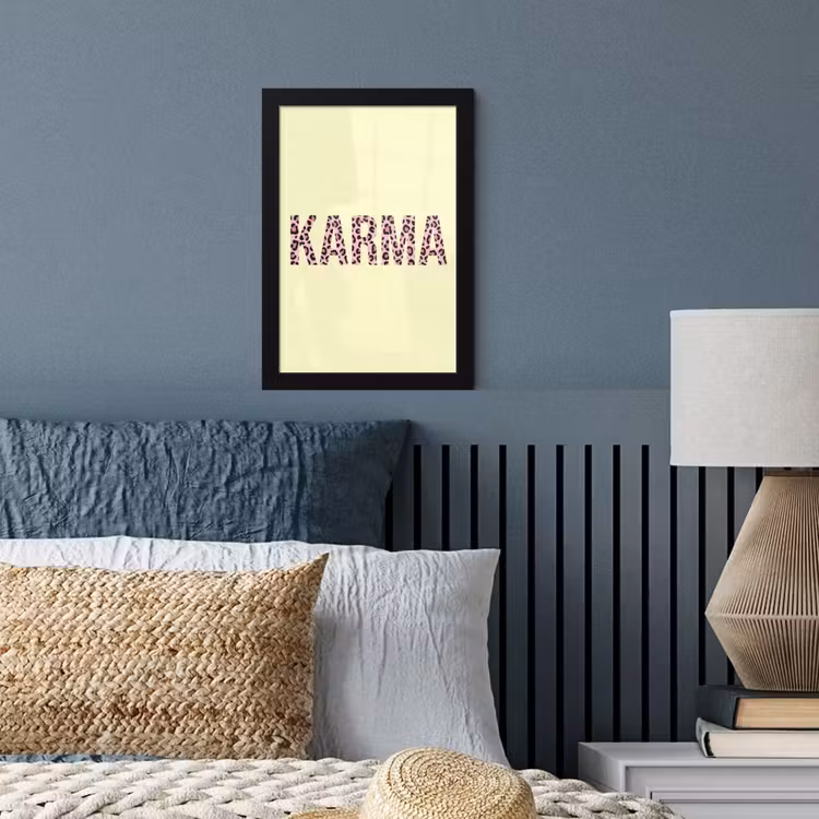 Karma - Luipaardprint - Geel fotolijst zwart zonder passe partout klein -sfeer3