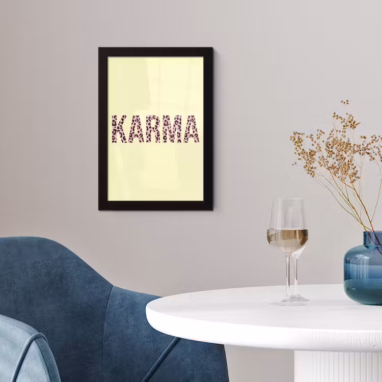 Karma - Luipaardprint - Geel fotolijst zwart zonder passe partout klein -sfeer4