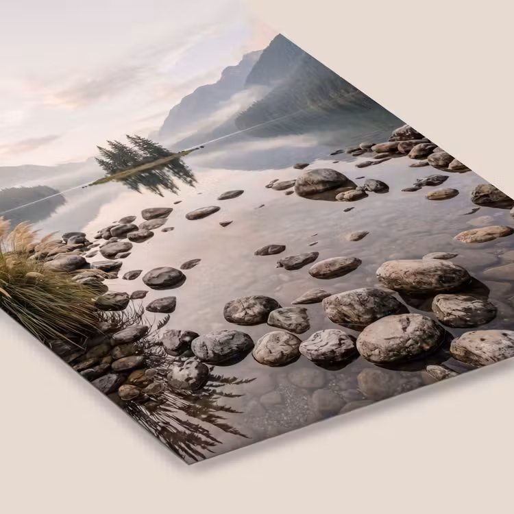 Meer - Bergen - Landschap - Groen fotolijst zwart zonder passe partout klein -zsfeer6