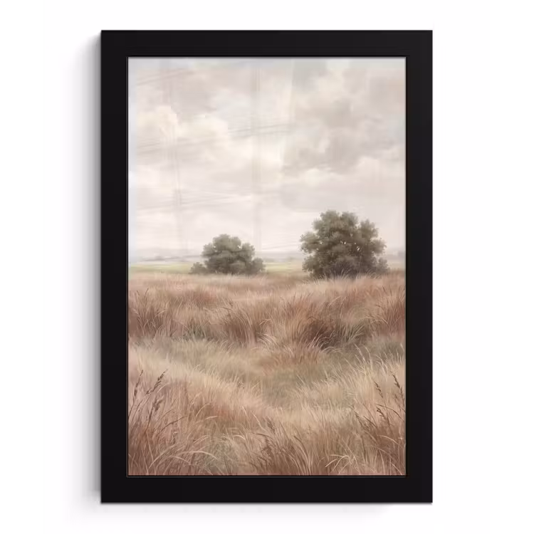 Landschap - Minimalistisch - Beige fotolijst zwart zonder passe partout klein -3d