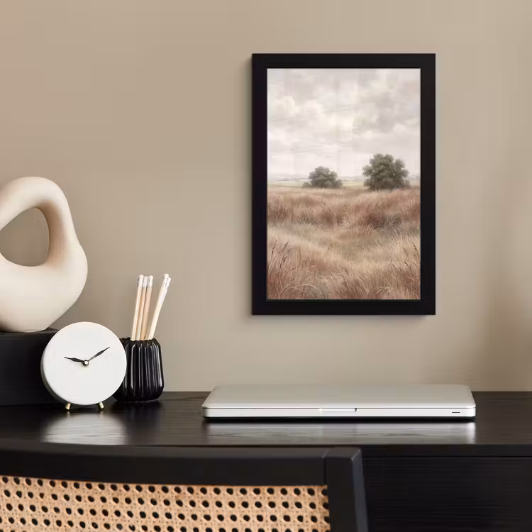 Landschap - Minimalistisch - Beige fotolijst zwart zonder passe partout klein -sfeer1