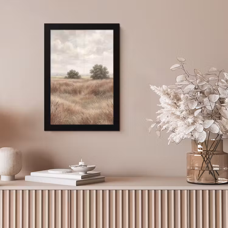 Landschap - Minimalistisch - Beige fotolijst zwart zonder passe partout klein -sfeer5