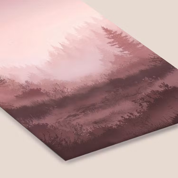 Landschap - Mistig - Roze fotolijst zwart zonder passe partout klein -zsfeer6